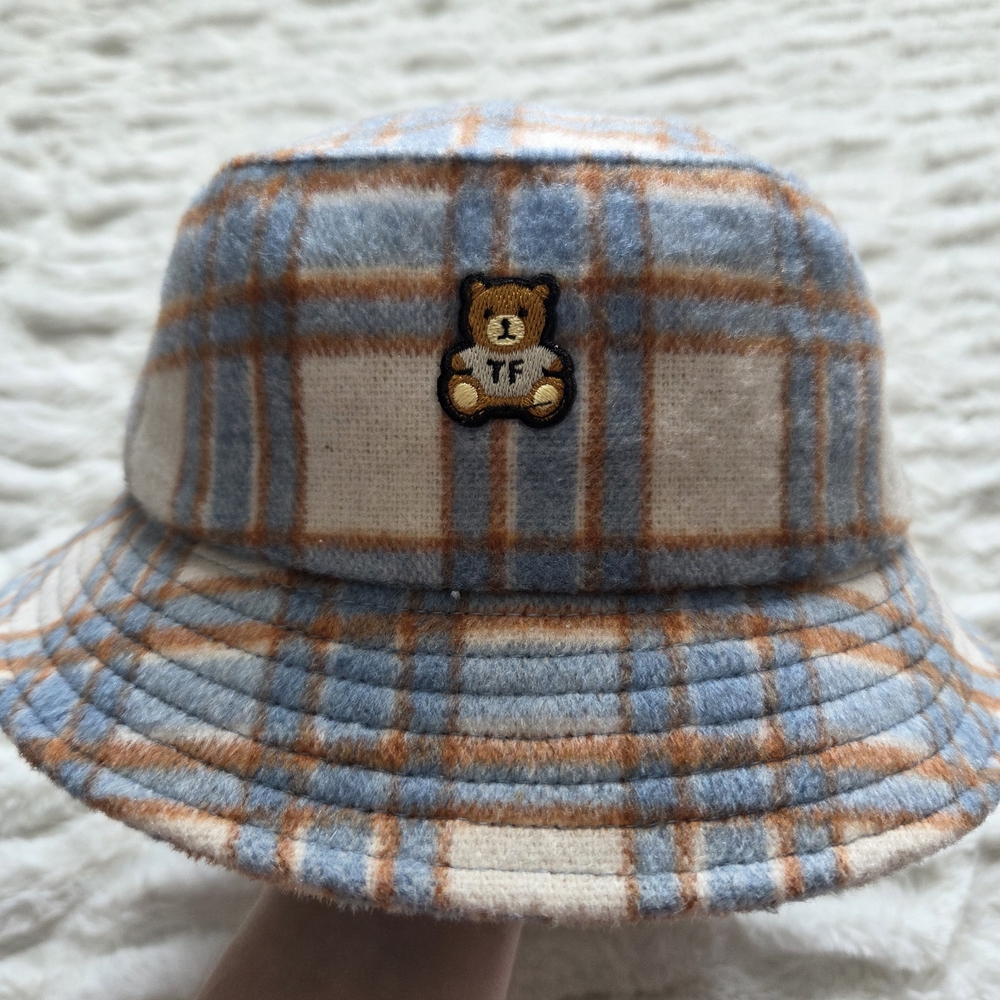 Teddy Fresh Blue and Cream Plaid Bucket Hat